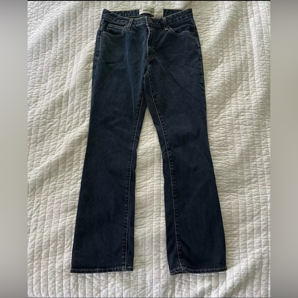 GAP Jeans Womens Boot Cut Mid Rise Dark Wash Cotton Stretch Pockets | 8